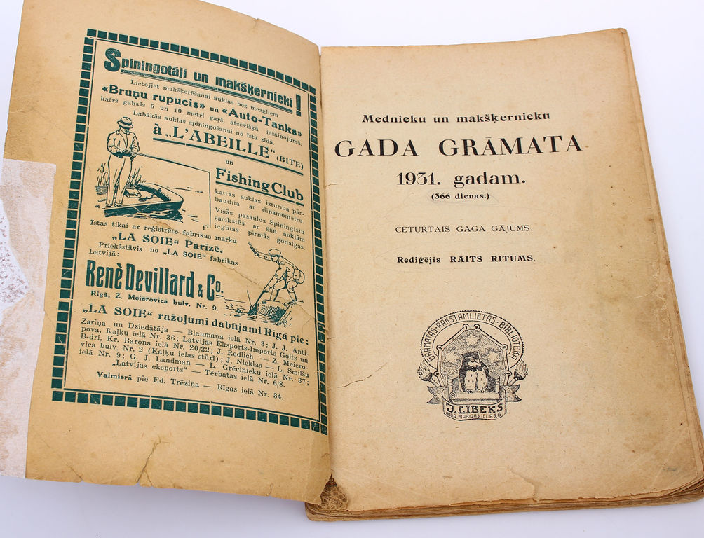 Mednieku un mašķernieku gada grāmata 1931.gadam(366 dienas)