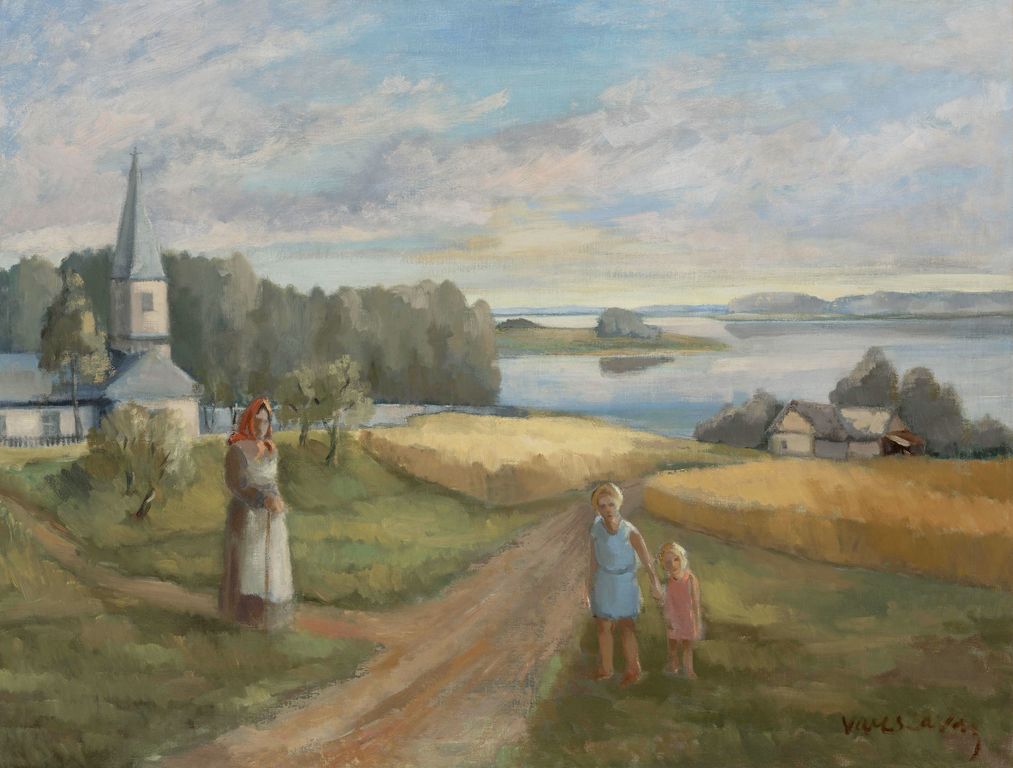 Пейзаж с церковью