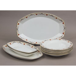 Faience serving dish set