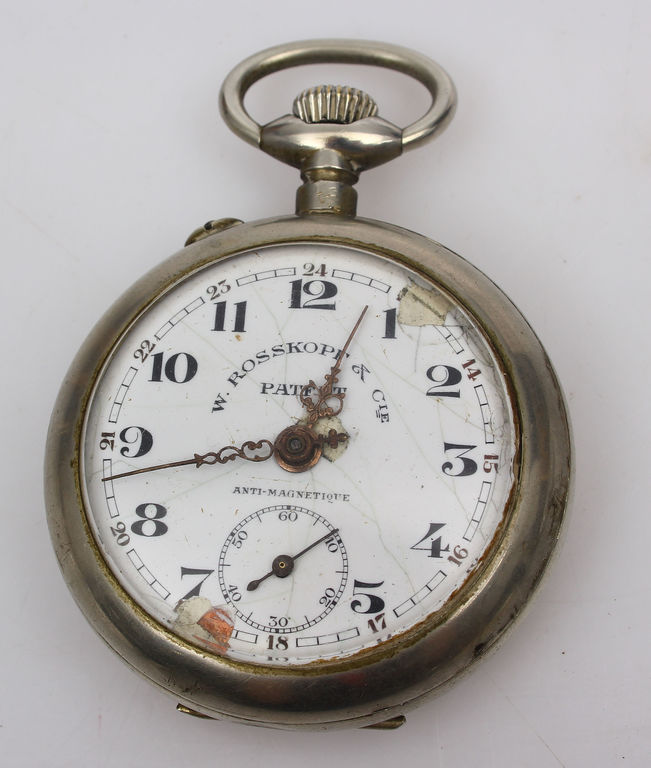 Silver-plated metal pocket watch 