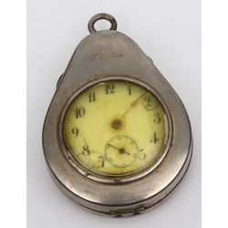 Silver pocket watch with gilding in the original box