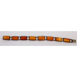 Silver bracelet with amber