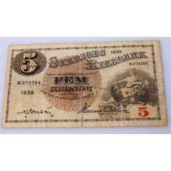 5 kronas banknote