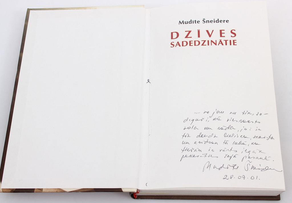 Mudīte Šneidere, Dzīves sadedzinātie(with author's autograph)