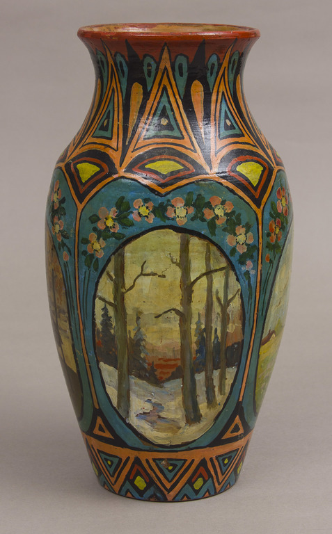 Ceramic vase with a painting