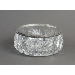Crystal bowl with silver finish