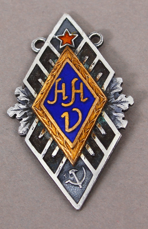 Silver badge ''Значок Alojas Ausekļa vidusskolas žetons''