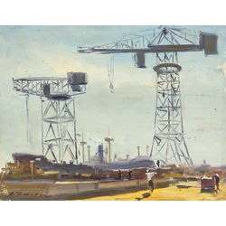 Cranes in port