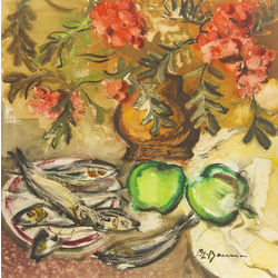 Still life with rowanberries