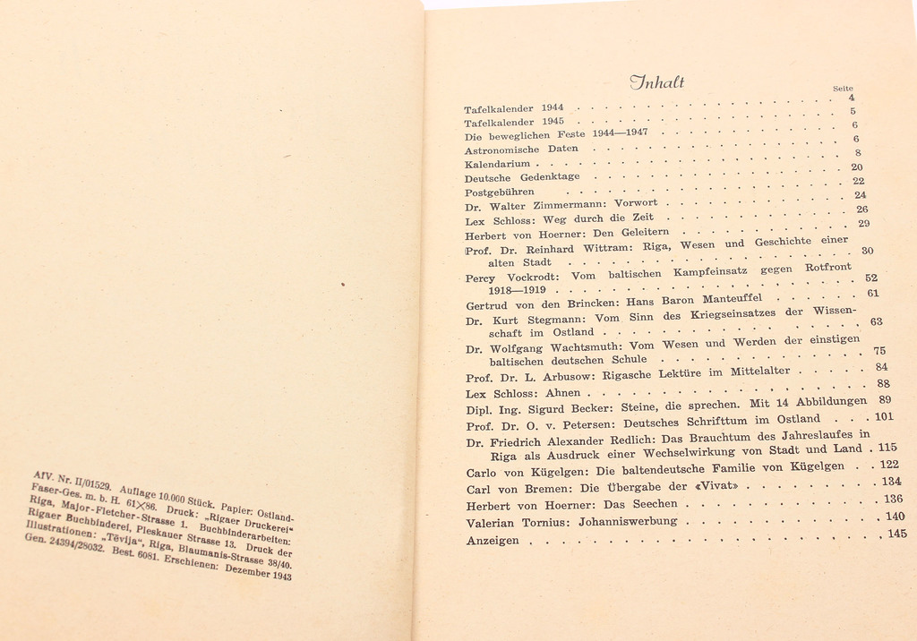 Rigasher Almanach 1944.