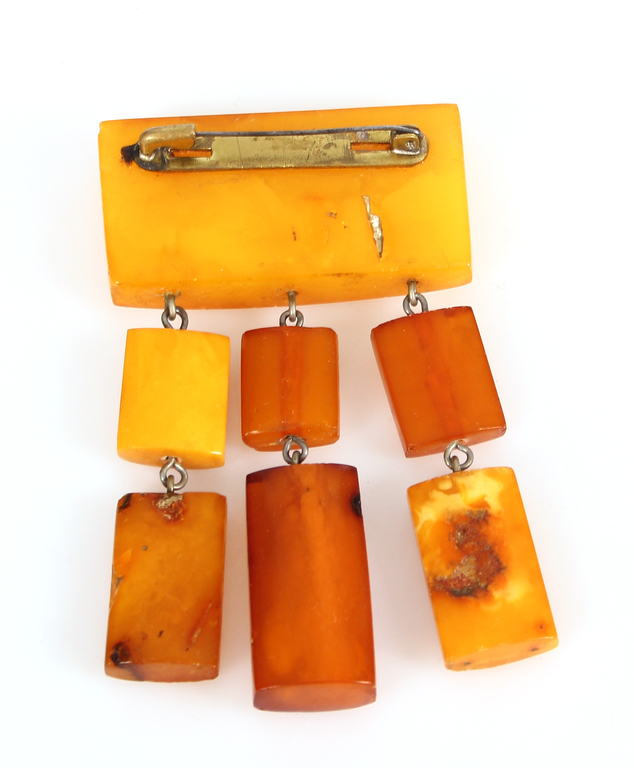 100% Natural Baltic amber brooch