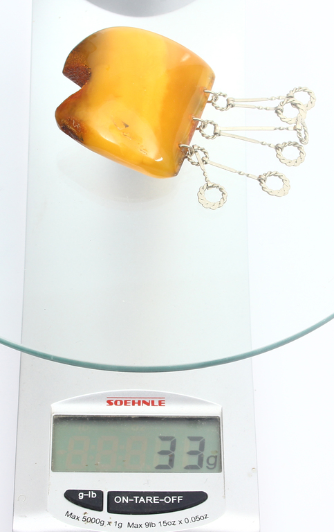 100% Natural Baltic amber brooch