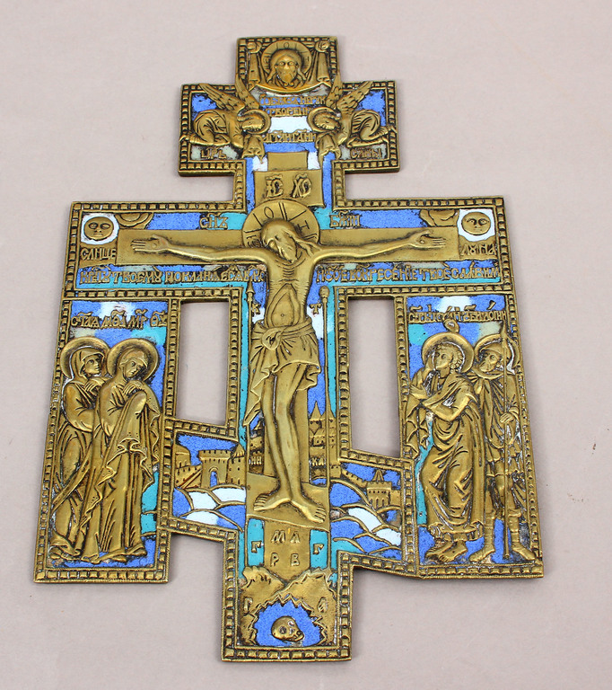 Bronze Icon / Cross with Enamels