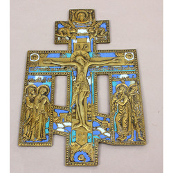 Bronze Icon / Cross with Enamels