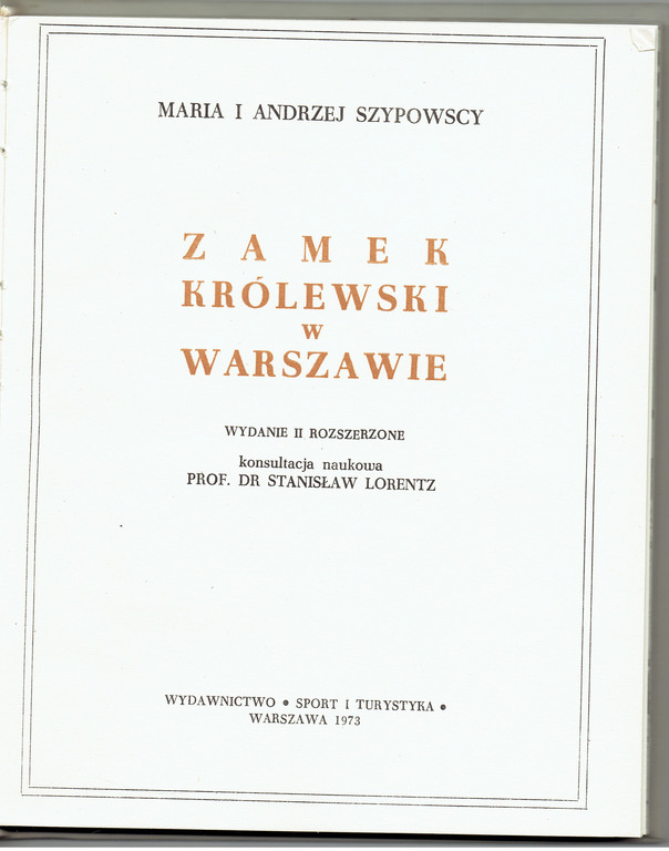 Maria i Andrzej Szypowscy, Zamek Krolewski w Warszawie