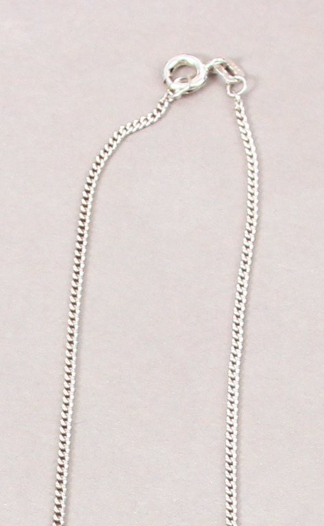 Серебряная цепочка с серебряной подвеской в стиле модерн