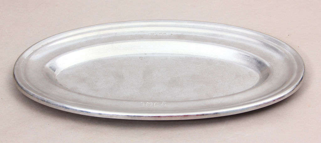 Metal serving plate from restaurant 