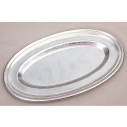 Metal serving plate from restaurant 