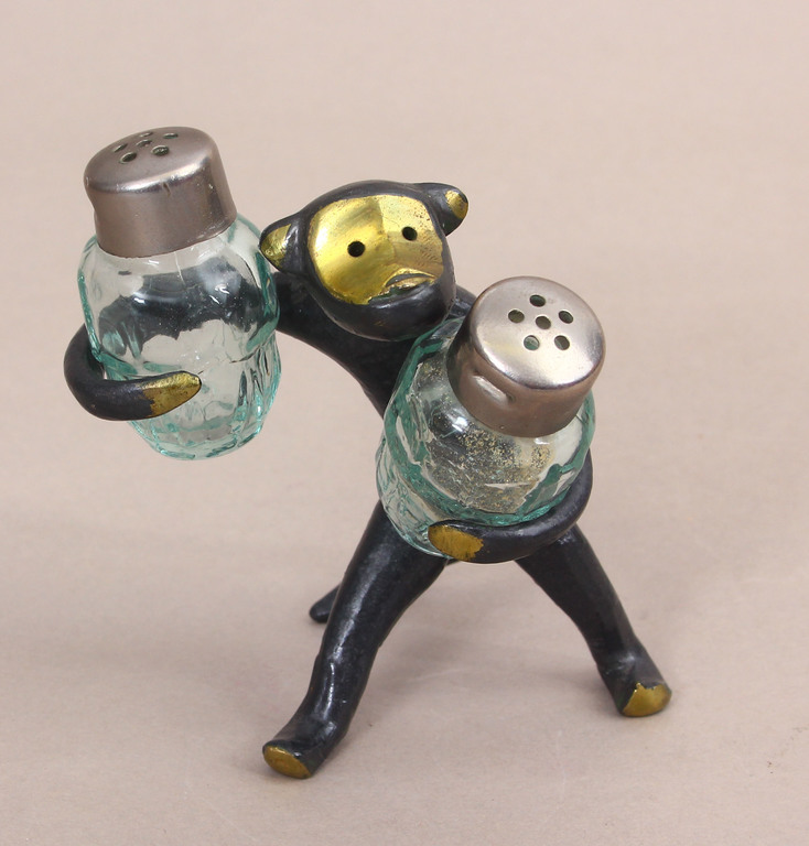 Metal monkey - set of spice with holder