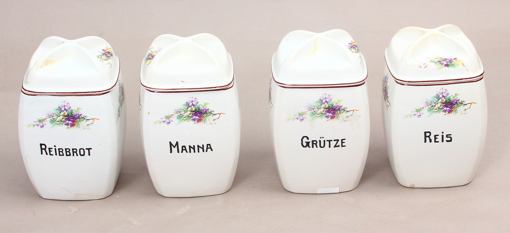 Faience containers (4 pieces)