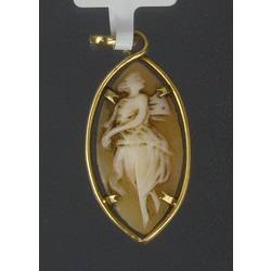 Gold pendant with seashell cameo -grace
