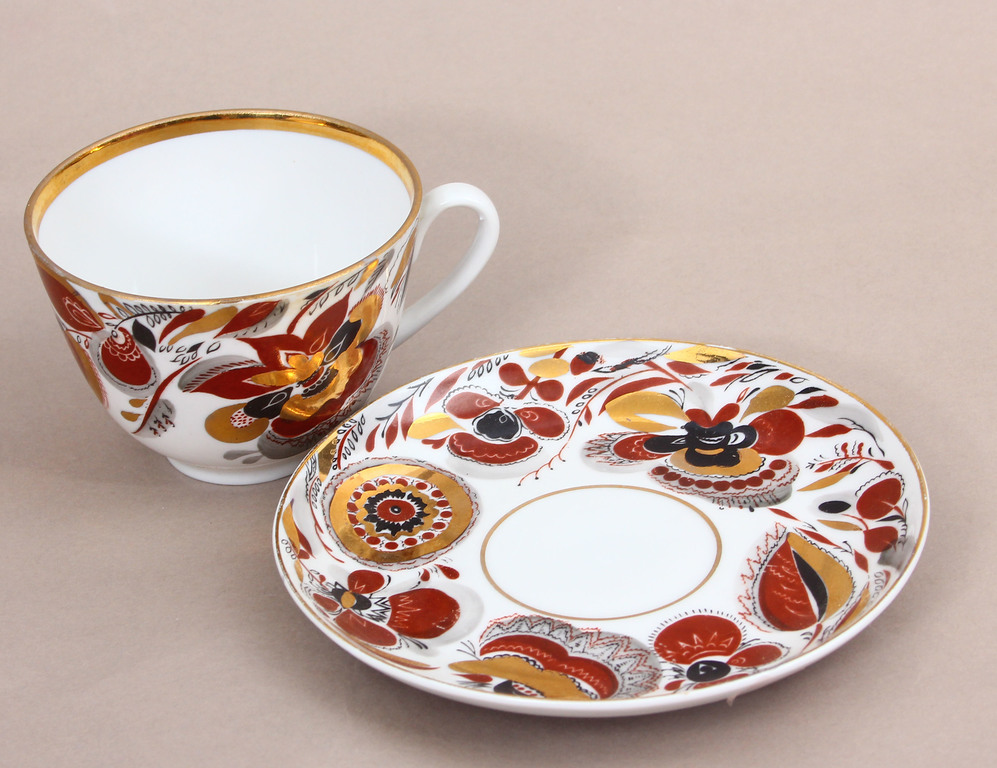 Porcelain cup with saucer
