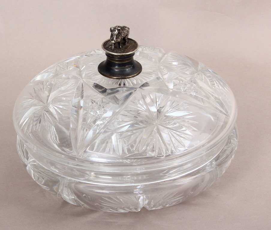 Crystal serving dish with lid 