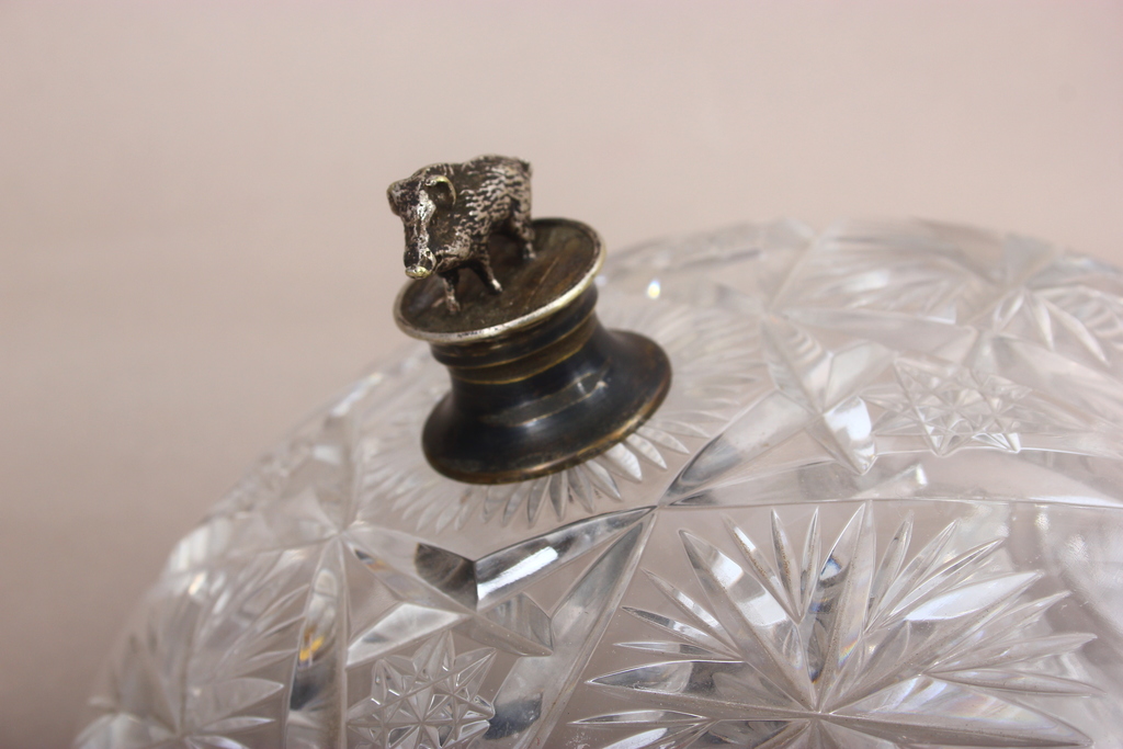 Crystal serving dish with lid 