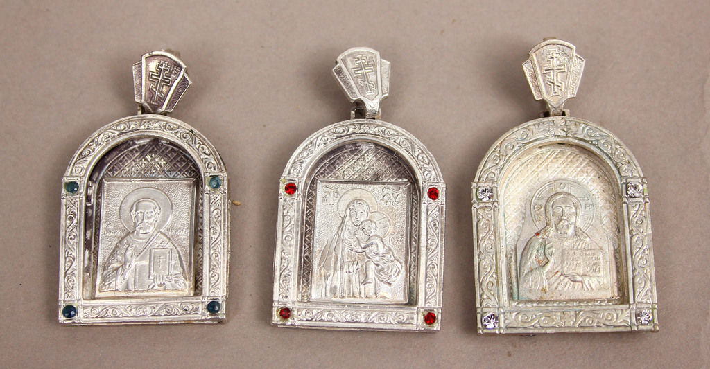 Silver pendants- icons (3 pieces)