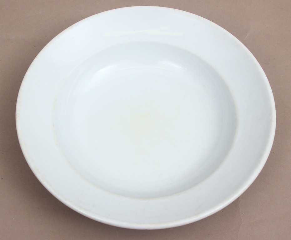 Porcelain soup plate with stamp 