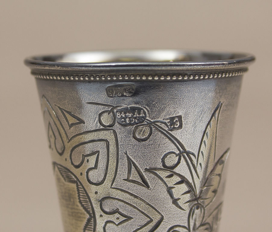Silver glass with gilding