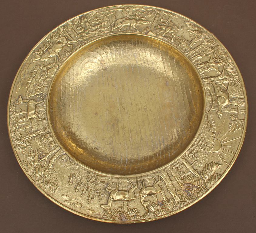 Gilded bronze decorative plate 