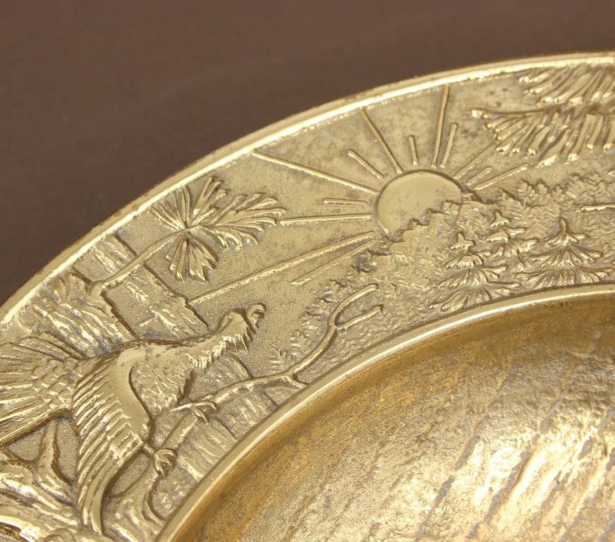 Gilded bronze decorative plate 