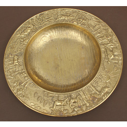 Золотая бронзовая декоративная тарелка 