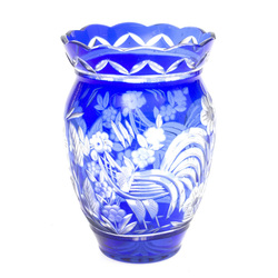 The colored glass vase 