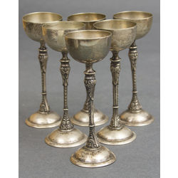 Silver plated metal glasses (6 pcs.)