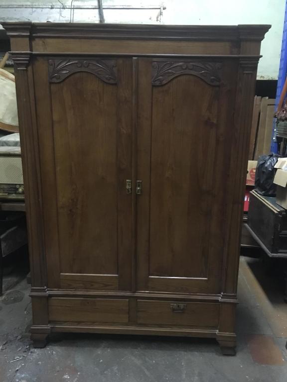 Antique solid wood wardrobe