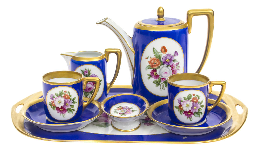 Rosental porcelain set for 2 persons with painting and gilding