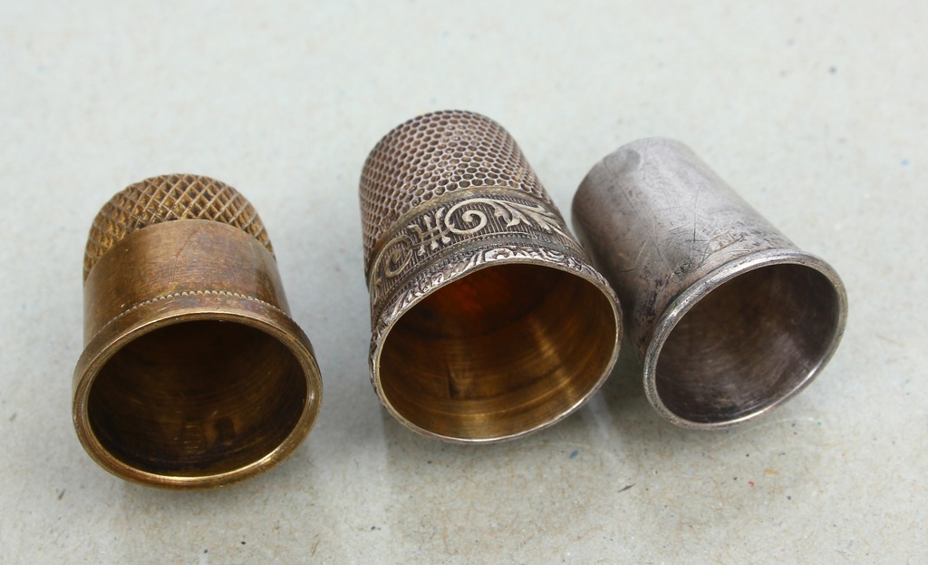 Silver thimbles 3 pcs.