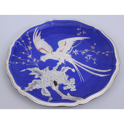 Porcelain plate with silver 