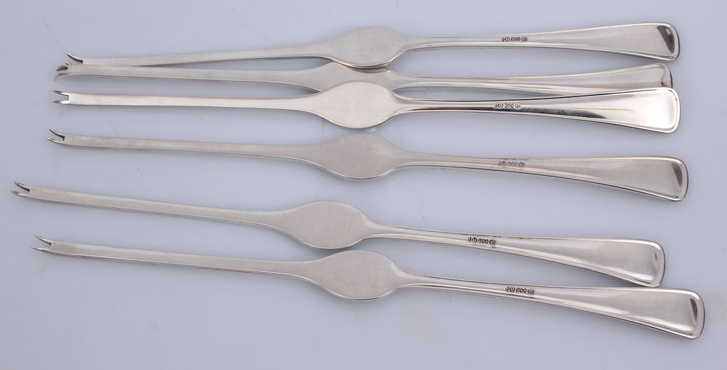 Silver Baroque style cutlery Set 6 pcs. 