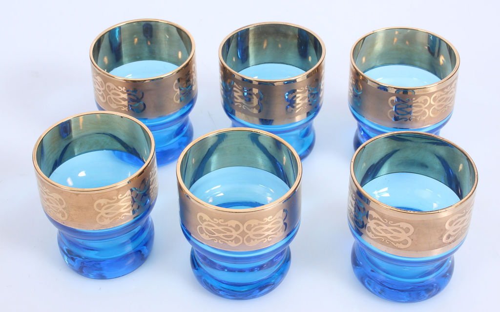 Glass glasses with gold finish (6 pcs)