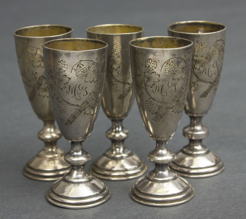 Silver cups 5 pcs.