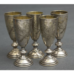 Silver cups 5 pcs.