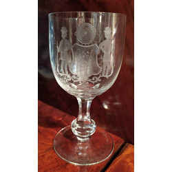 Glass glass with engraved Riga coat of arms