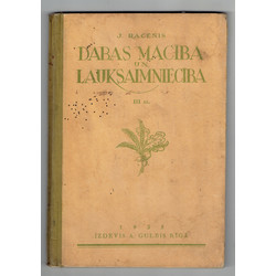 J.Rācenis,  Dabas mācība un lauksaimniecība