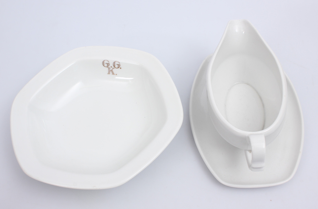 Porcelain dishes - serving bowl, sauce bowl 