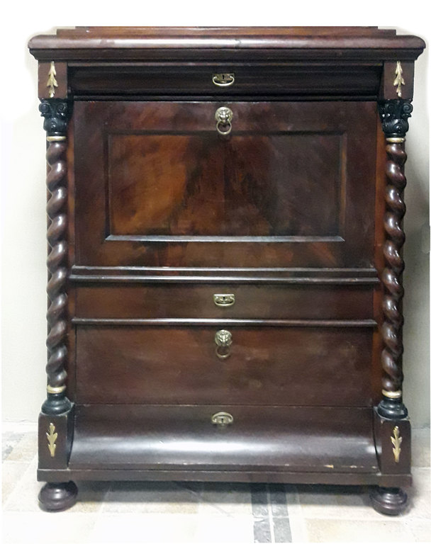 Biedermeier style mahogany secretary