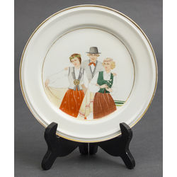 Decorative porcelain plate with a painting 