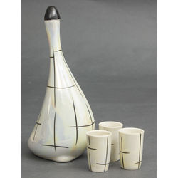 Porcelain decanter with glasses